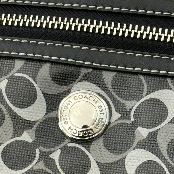 Coach Black & Gray Signature File Cross Body Bag Style #C1168-F17120 - Picture 3 of 16